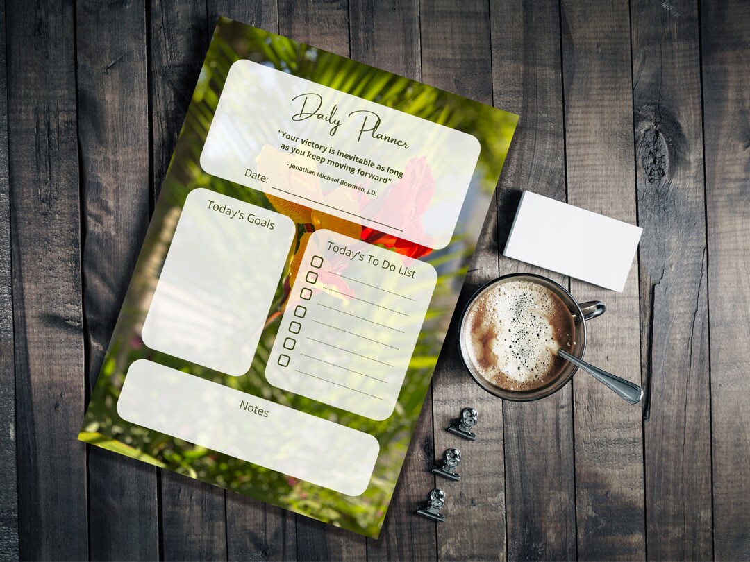 Inspirational Daily Planner Printable, Organizer, Productivity Planner ...