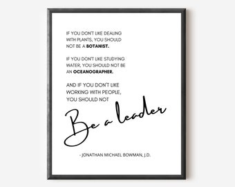 You should not be a leader, Leadership Quote Printable, Office Wall Art, Minimalist Art, Printable Art, Instant Download