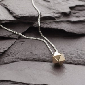 Icosahedron Platonic Solid Necklace.