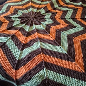 Hand Crocheted Mid-Century Modern Round Rippled Lap-ghan