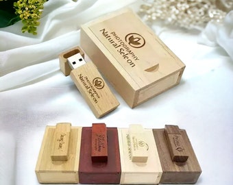 Personalized Wedding USB, Wedding Anniversary Gift for Husband Photographers, Personalized Wooden USB Drive, Gift For Her