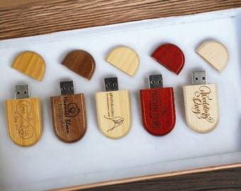 Custom Logo USB For Couples, Personalized Wedding Photography Accessories, Engraved Flash Drive Memory Stick, Gift for Dad Mom Memorial