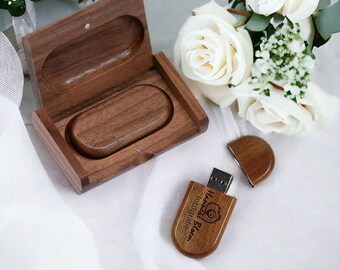Custom USB With Box For Couples, Personalized Wedding Photography Accessories, Engraved Flash Drive Memory Stick, Gift for Dad Mom Memorial