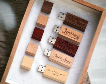 Custom Engraved USB Flash Drive, Wedding Memory Gift, USB Keepsake, Couple Gift, Personalized Wood Storage USB, Custom Engraving