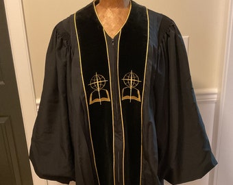 Abbott Hall Clerical Robe Velvet w Gold Church Vestment