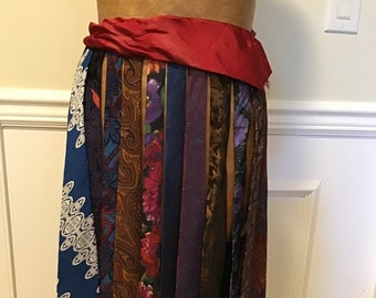 Vintage Homemade Men’s Tie Hippie Skirt Boho Upcycled 60s