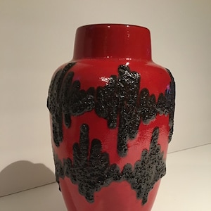 Vintage West Germany Fat Lava Vase Mid Century