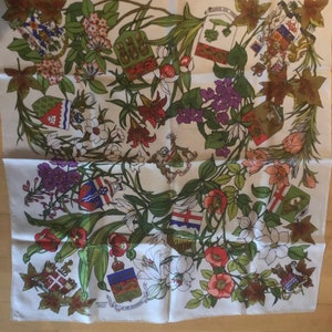 Liberty of London Silk Scarf Provincial Flowers & Crests Canada