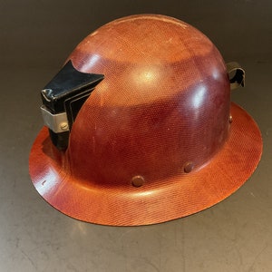 Casco de seguridad vintage MSA Miners con soporte de lámpara Sombrero duro  Skullgard Fibra de vidrio