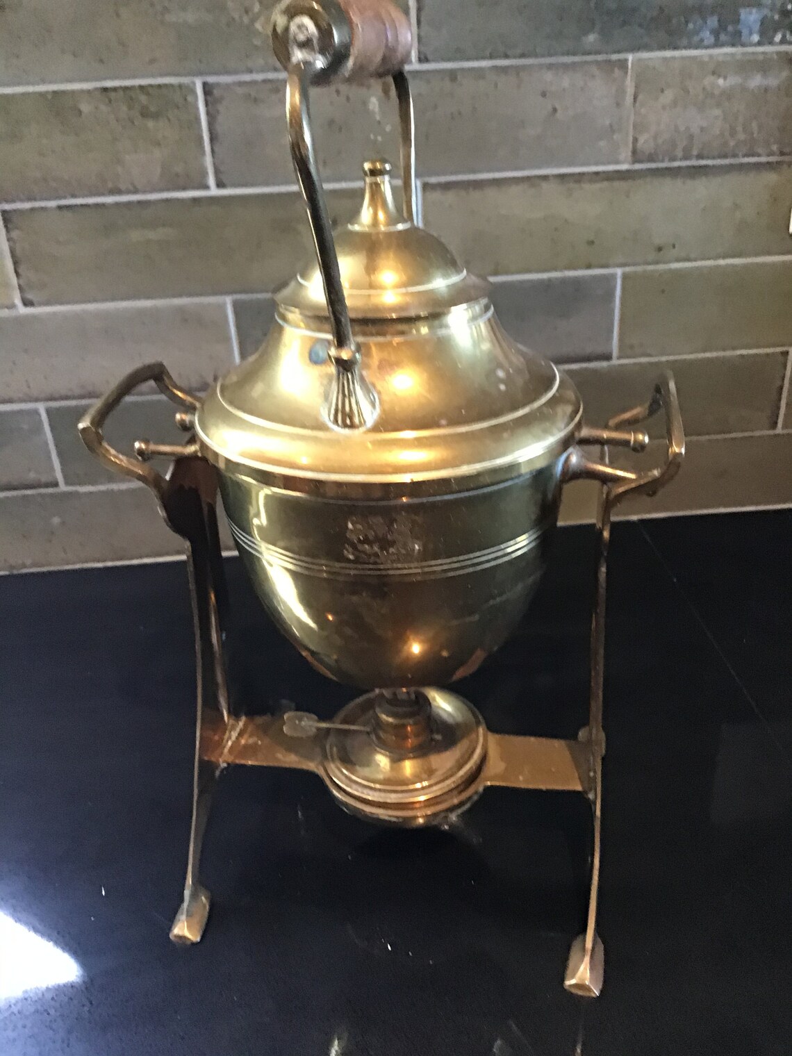 Antique Brass Tipping Spirit Kettle On Base With Warmer Etsy