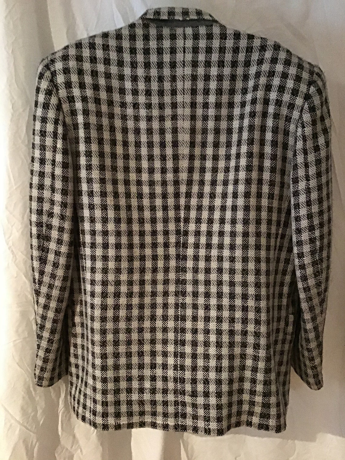 Vintage Cacharel Mens Jacket Paris Black/White Check 48 Etsy