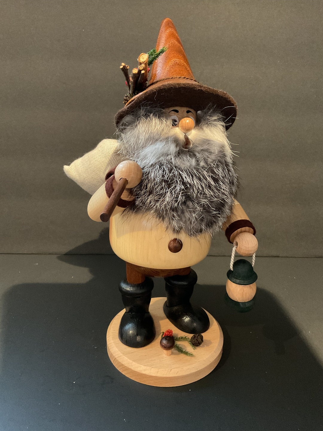 Traditional German Christmas Smoker Cone Incense Burner Hiking Gnome Etsy