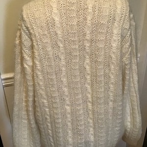 Hand Knit Mohair Sweater Deep V-Neck Retro image 2