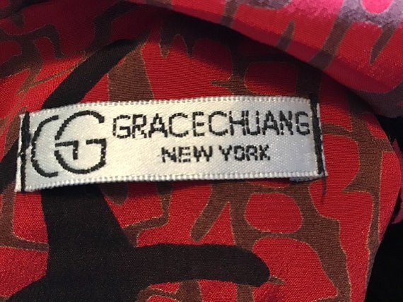 GRACE CHUANG New York Wrap Stole Silk Velvet Chin… - image 3