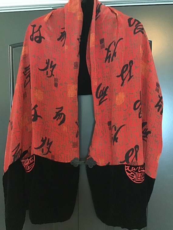 GRACE CHUANG New York Wrap Stole Silk Velvet Chine