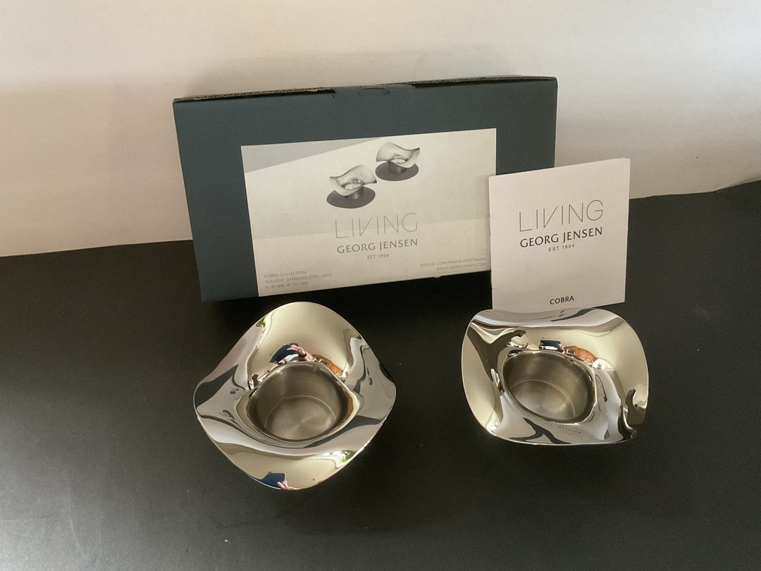 Jensen Cobra Tea Light Holders Stainless Steel Etsy