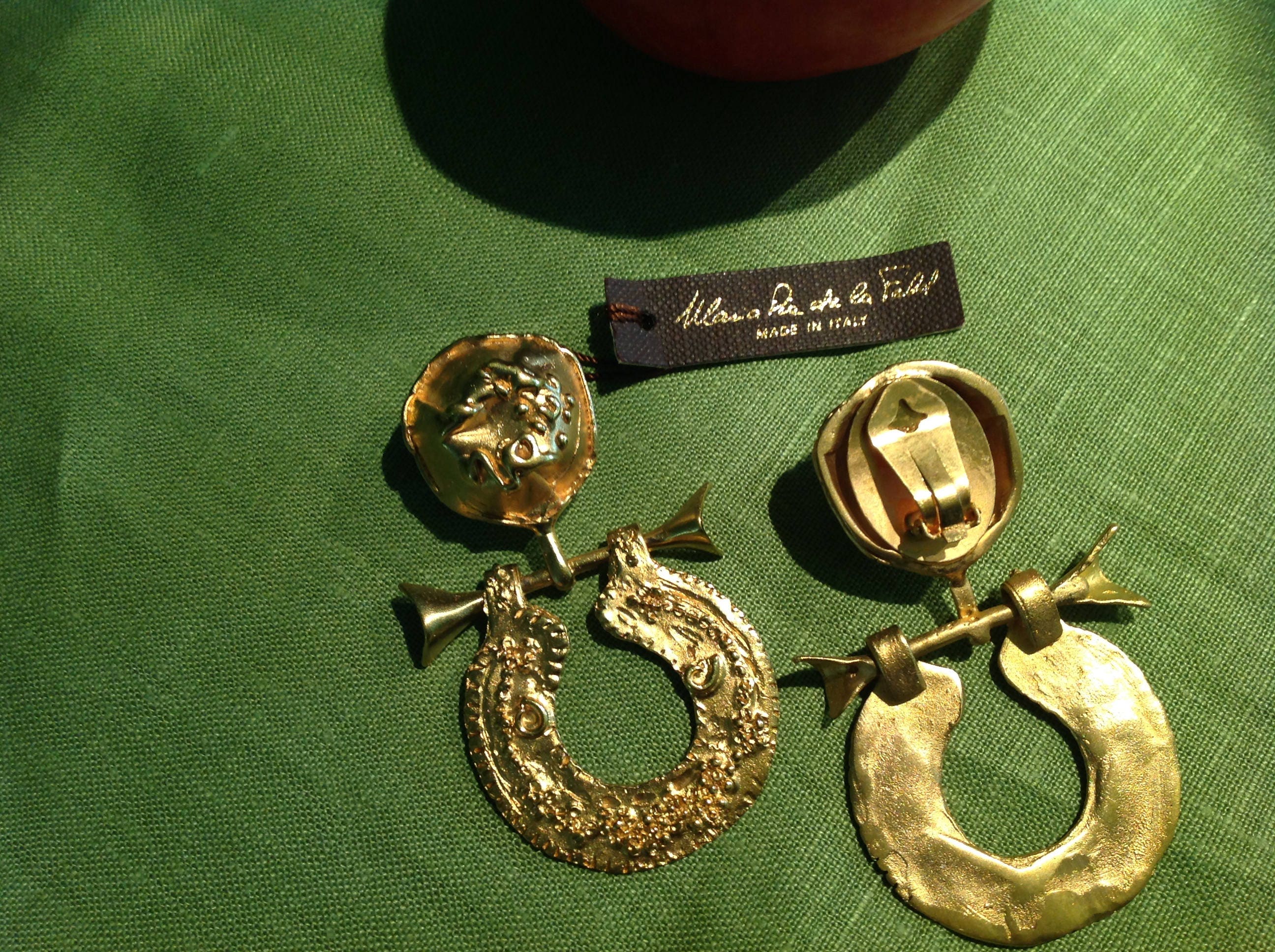 Vintage Italian Designer Chunky Gold Tone Earrings Maria Pia Etsy Canada