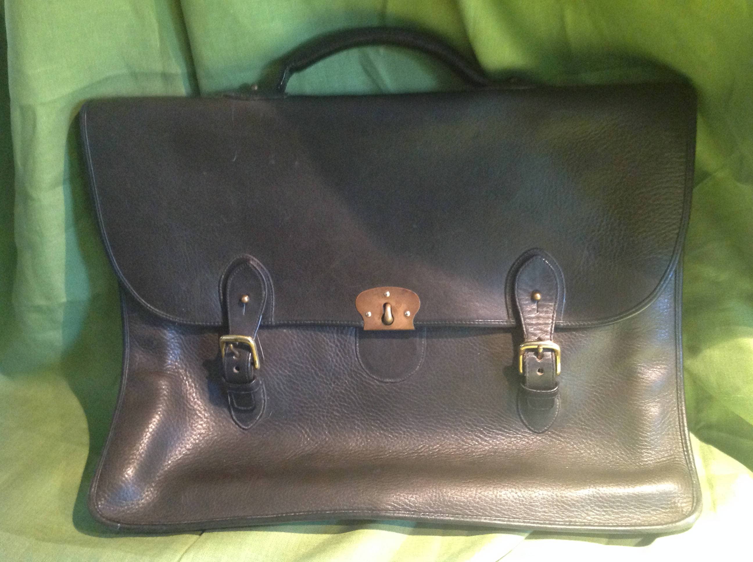 ON HOLD Chesneau Leather Briefcase computer Bag Made in Ireland for Harrods Etsy Australia