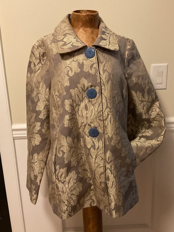 3 Sisters Textured Swing Jacket Spring Coat XL Gol