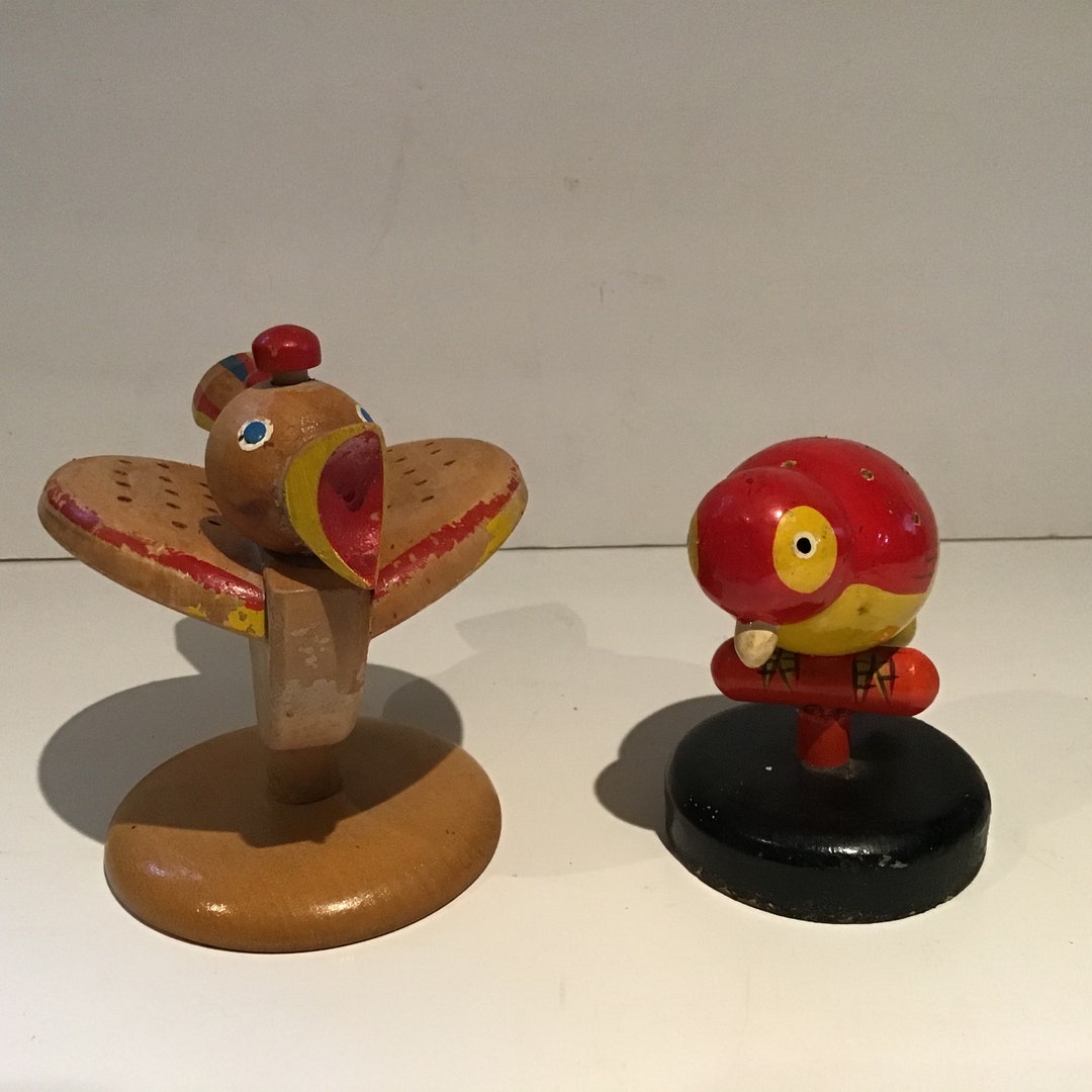 Vintage Wood Toothpick Birds Parrot Kitsch Etsy