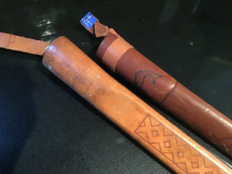 Vintage Leather Knife Sheaths Finland Marttiini Raatiniemi Etsy