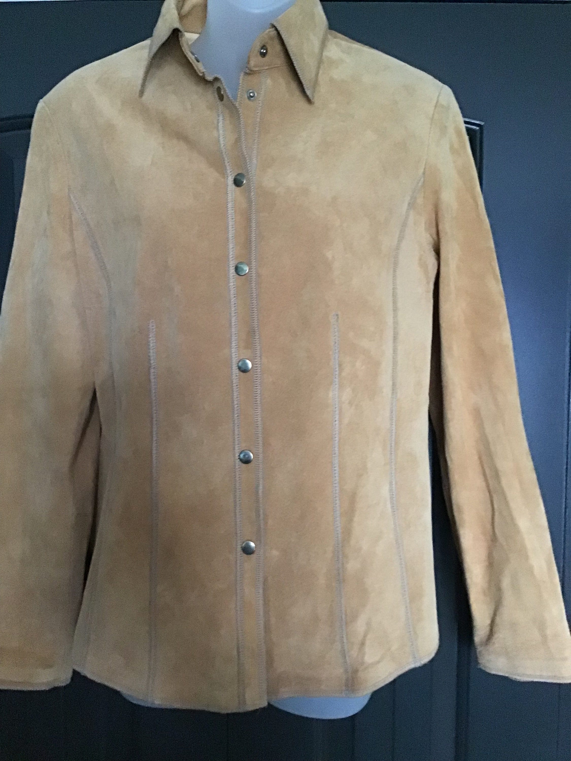 Trekken Factuur diepvries Gerry Weber Suede Pigskin Leather Shirt Jacket - Etsy