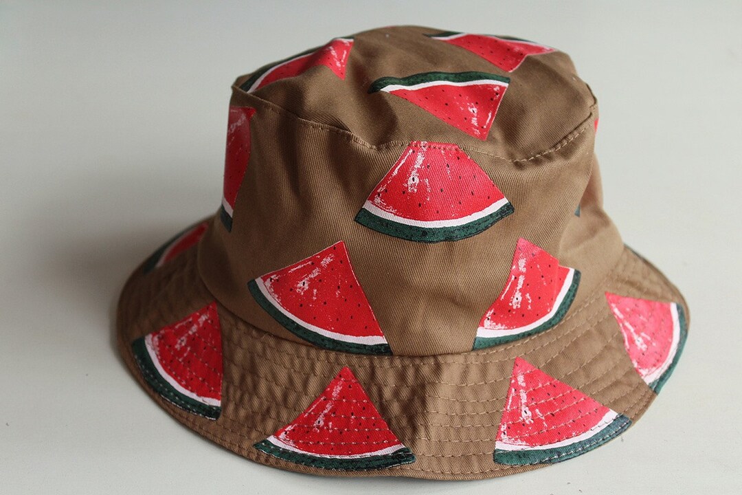 Juicy Watermelon BUCKET HAT Khaki Etsy