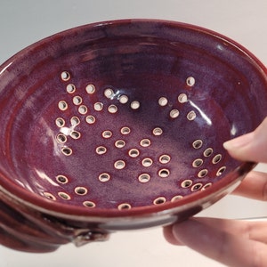 Handmade Colander with handles // Red Colander // Berry bowl