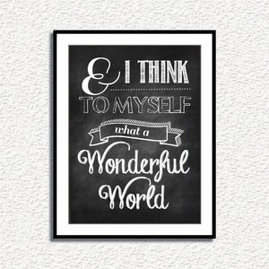 What a Wonderful World Chalboard printable