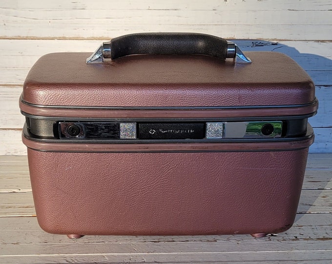 Vintage Mauve Samsonite Train Case Hard Shell Samsonite Luggage Antique