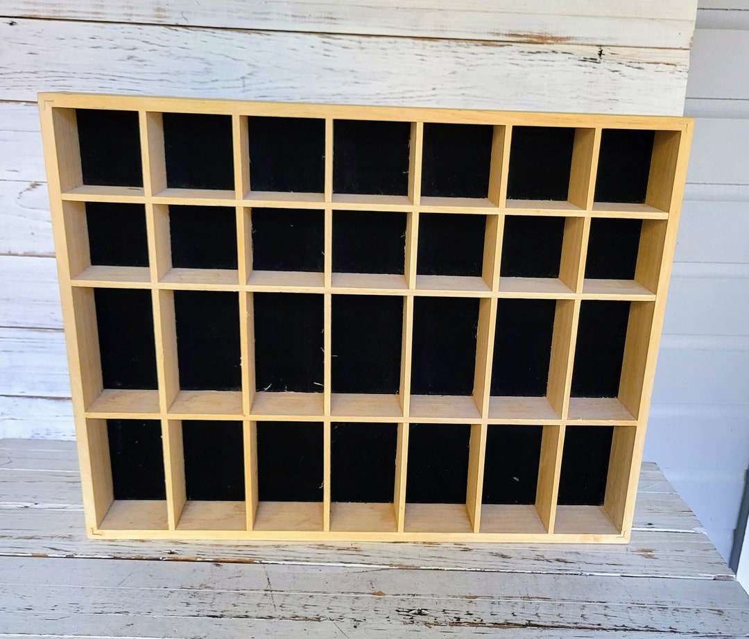 Wooden Knick Knack Tray Line Wooden Display With Compartments Knick