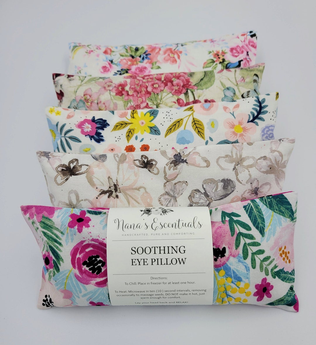 Floral & Butterfly Eye Pillow Patternscotton Flax Seed Yoga Etsy