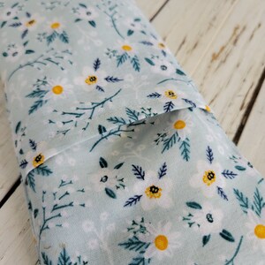 Eye Pillow Cotton Flaxseed Blue w/Flower-Yoga Tools Headache Help Aromatherapy-Removable Cover-Warm Cold Compress Teacher Gift Yoga Gift image 9