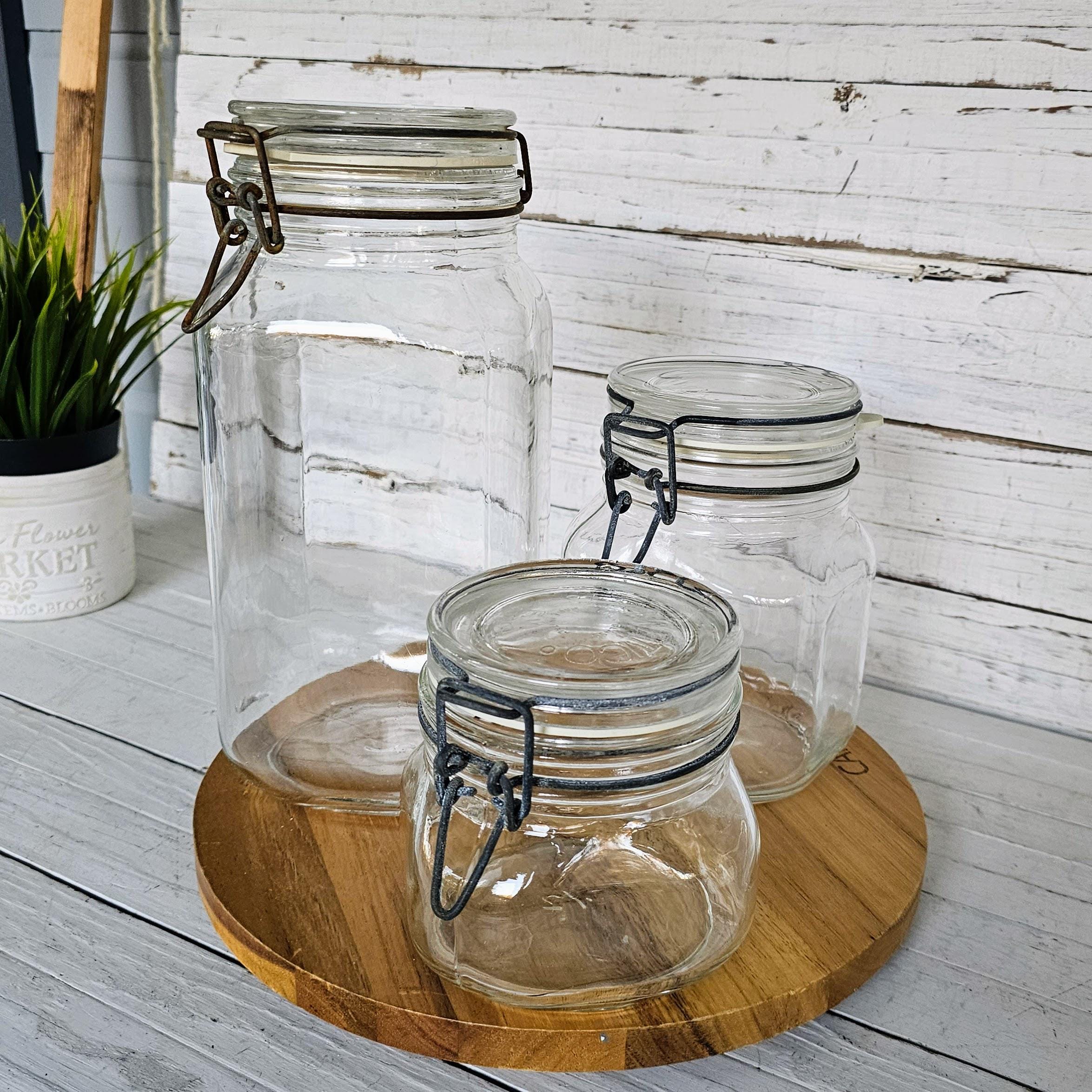 Glass Jars With Hinged Lid - Etsy