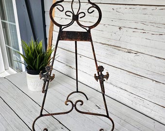 Black and  Red Metal Collapsible Easel - Desktop Display