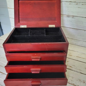Cherry Wood Standing Jewelry Box - Cherry Jewelry Box