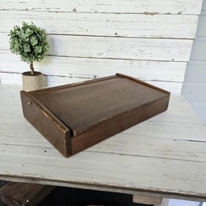 Vintage Wooden Writing Box - Lap Desk - Document Storage