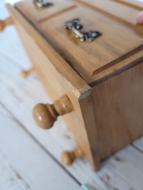 Vintage Wooden Jewelry Box with Legs Vintage Box … Gem