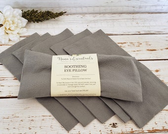 Free Ship 5 Extra Cover Grey w/ Flaxseed Eye Pillow Charcoal-Massage-Yoga-Warm Compress- Natural Removable Cover-Eye Comfort-Aromatherapy