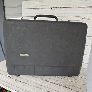 Vintage Forecast Gray Suitcase - Dark Gray Suitcase - Heavy Plastic - Vintage Luggage - Dark Gray Interior with Compartments - NO KEY