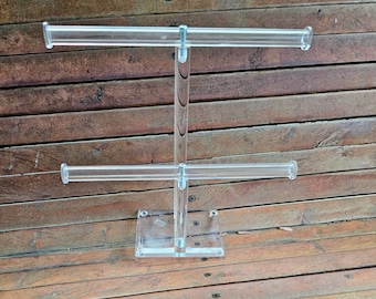 Two Tier T-Bar Acrylic Display - T-Bar Shaped Display - Jewelry Display - Acrylic Jewelry Display - Organizer - Craft Show