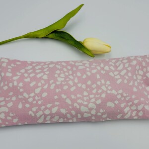 Eye Pillow Cotton Flaxseed Blue w/Flower-Yoga Tools Headache Help Aromatherapy-Removable Cover-Warm Cold Compress Teacher Gift Yoga Gift Pink w/White Spts