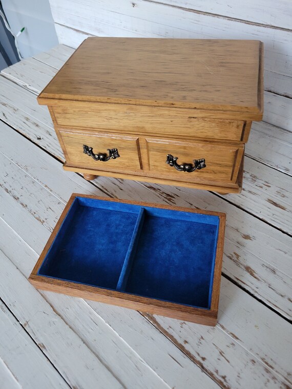 Vintage Wooden Jewelry Box with Legs Vintage Box … Gem