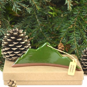 Mountain Ornament w/ Gift Box, Adornment, Not So Christmas, Pottery,  Handmade Ornament, Ceramic Ornament, Christmas, Adirondack Decor