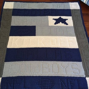 Pattern crochet blanket  Football Dallas Cowboys