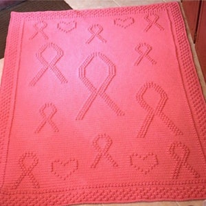 Pattern crochet blanket Cancer Ribbons