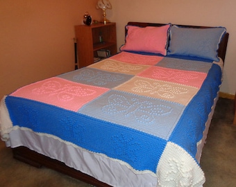 Butterfly Bedspread  with pillow shams