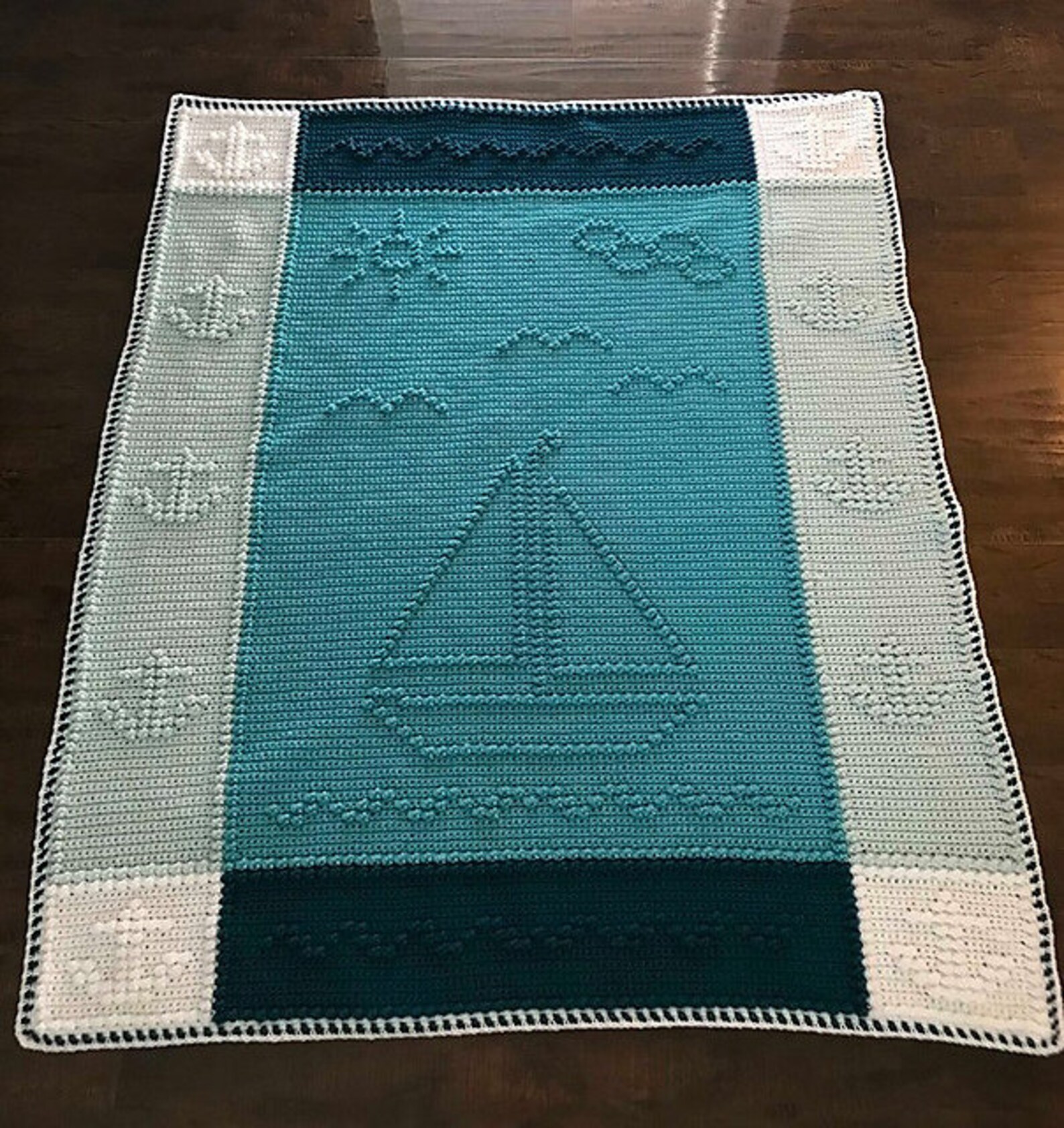 Pattern Crochet Blanket Sailboat - Etsy