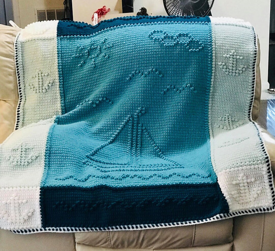 Pattern Crochet Blanket Sailboat - Etsy