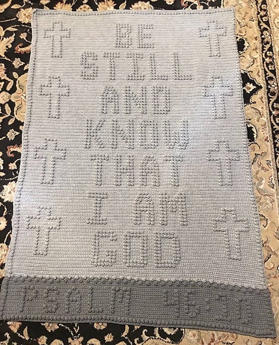 Pattern Crochet Blanket Be Still 305 Etsy
